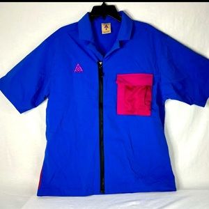 Nike ACG Short Sleeve Shirt Top Royal/Sport Fuchsia Men’s Sz Large CI0414 405